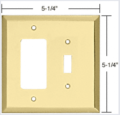 C.R. Laurence CRL Brass Decora/Toggle Metal Mirror Plate | MMP14BR