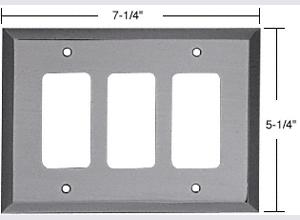 C.R. Laurence CRL Brushed Nickel Triple Decora Metal Mirror Plate | MMP16BN