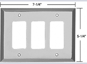C.R. Laurence CRL Chrome Triple Decora Metal Mirror Plate | MMP16CH