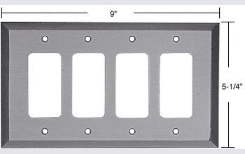 C.R. Laurence CRL Brushed Nickel Quad Decora Metal Mirror Plate | MMP17BN