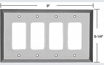 C.R. Laurence CRL Chrome Quad Decora Metal Mirror Plate | MMP17CH