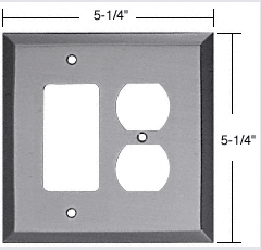C.R. Laurence CRL Brushed Nickel Decora/Duplex Metal Mirror Plate | MMP18BN