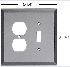 C.R. Laurence CRL Brushed Nickel Duplex/Toggle Metal Mirror Plate | MMP7BN