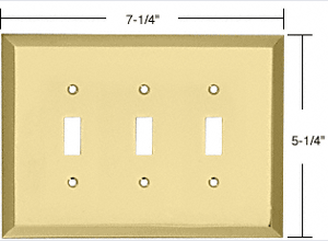 C.R. Laurence CRL Brass Triple Toggle Metal Mirror Plate | MMP9BR