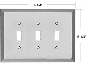 C.R. Laurence CRL Chrome Triple Toggle Metal Mirror Plate | MMP9CH