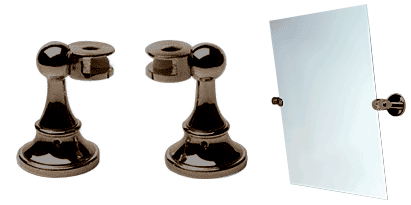 C.R. Laurence CRL Oil Rubbed Bronze Victorian Mirror Pivots - Pair | MP64080RB