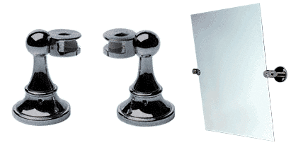 C.R. Laurence CRL Brushed Nickel Victorian Mirror Pivots - Pair | MP6408BN