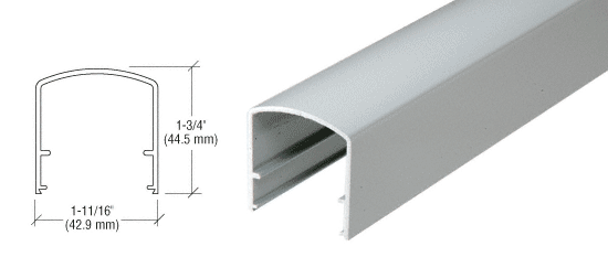 C.R. Laurence CRL Agate Gray 200, 300, 350 and 400 series Horizontal Mid-Rail - 20&#39;-1&quot; Long | MR1AGY