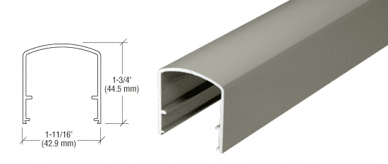 C.R. Laurence CRL Beige Gray 200, 300, 350 and 400 series Horizontal Mid-Rail - 20&#39;-1&quot; Long | MR1BGY