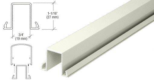 C.R. Laurence CRL Oyster White Horizontal Snap-In Infill for Glass - 20&#39;-1&quot; Long | MR1F0W