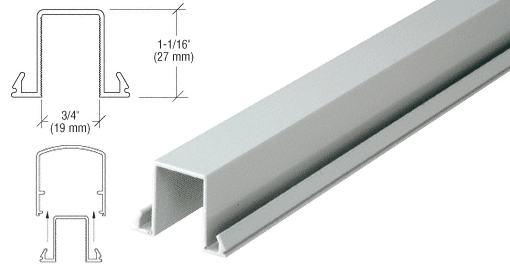 C.R. Laurence CRL Agate Gray Horizontal Snap-In Infill for Glass - 20&#39;-1&quot; Long | MR1FAGY