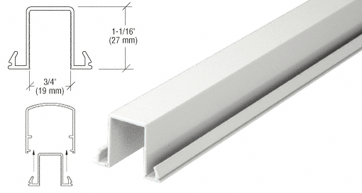 C.R. Laurence CRL Sky White Horizontal Snap-In Infill for Glass - 20&#39;1&quot; Long | MR1FW