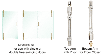 C.R. Laurence CRL Pivot Door System for Use With Single or Double Free-Swinging Doors - Set | MS10BS