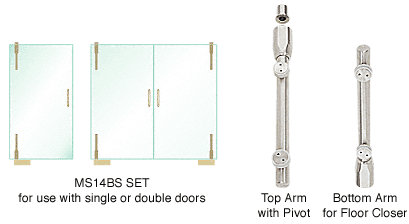 C.R. Laurence CRL Pivot Door System for Use With Single or Double Free-Swinging Doors - Set | MS14BS
