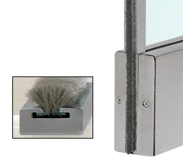 C.R. Laurence CRL Brushed Stainless Finish Weatherstrip Kits With Aluminum Channel for 4&quot; Square Rails | MSW12BS