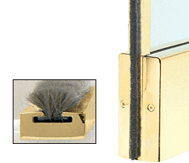 C.R. Laurence CRL Polished Brass Weatherstrip Kits With Aluminum Channel for 4&quot; Square Rails | MSW12PB