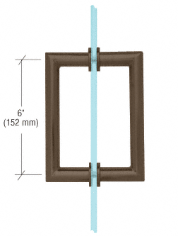 CRL Oil Rubbed Bronze 6&quot; MT Series Round Tubing Mitered Corner Back-to-Back Pull Handle  | MT6X60RB