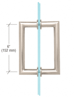 CRL Polished Nickel 6&quot; MT Series Round Tubing Mitered Corner Back-to-Back Pull Handle  | MT6X6PN