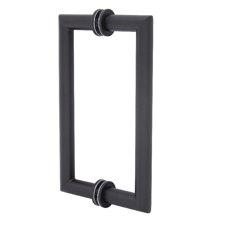 CRL Oil Rubbed Bronze 8&quot; MT Series Round Tubing Mitered Corner Back-to-Back Pull Handle | MT8X80RB