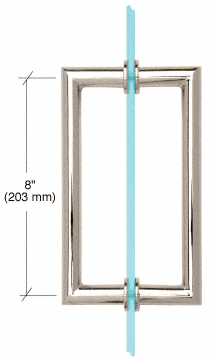 CRL Polished Nickel 8&quot; MT Series Round Tubing Mitered Corner Back-to-Back Pull Handle  | MT8X8PN