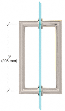 CRL Satin Nickel 8&quot; MT Series Round Tubing Mitered Corner Back-to-Back Pull Handle  | MT8X8SN