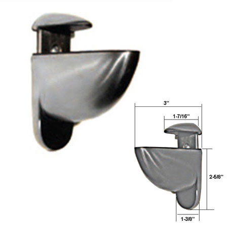 Brushed Stanless Adjustable Glass Shelf Bracket | Adjustable Wood Shelf Bracket| Heavy-Duty Shelf Brackets | GG110525