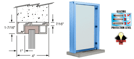 C.R. Laurence CRL Painted (Specify) Aluminum Narrow Inset Frame Interior Glazed Exchange Window with 12&quot; Shelf and Deal Tray | N11W12P