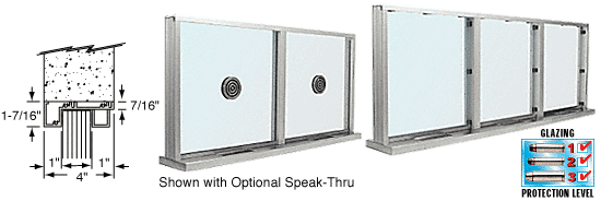C.R. Laurence CRL Satin Anodized Aluminum Narrow Inset Frame Multi-Lite Special Window | N1SWA