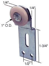 C.R. Laurence CRL 1&quot; Nylon Front Wardrobe Roller; 1/4&quot; Offset for Cox | N6512