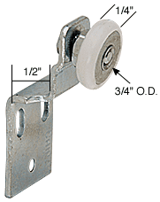C.R. Laurence CRL 3/4&quot; Nylon Back Wardrobe Roller | N6517