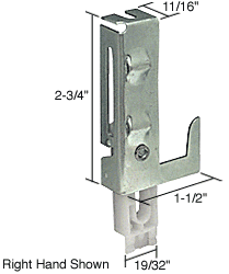 C.R. Laurence CRL Bottom Wardrobe Door Guide for Acme Doors | N6549