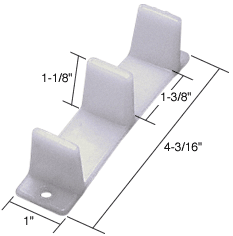 C.R. Laurence CRL 4-3/16&quot; Long Nylon Bottom Wardrobe Door Guide | N6563