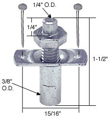 Strybuc Industries CRL 1/4&quot; Bi-Fold Door Bottom Pivot | N6613