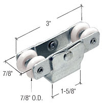 C.R. Laurence 7/8&quot; Wardrobe Door Roller  | N6659