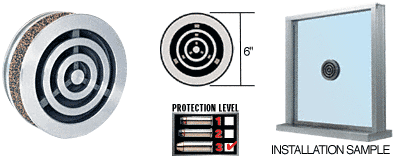 C.R. Laurence CRL 6&quot; Round Heavy Stainless Steel Level 3 Bullet Resistant Speak-Thru | N666