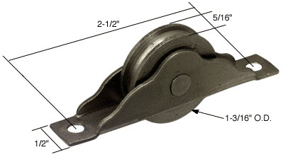 C.R. Laurence 1-3/16&quot; Steel Ball Bearing Sliding Door Roller - Package | N6686
