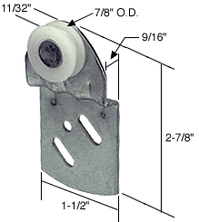 C.R. Laurence 7/8&quot; Nylon Back Wardrobe Roller for Kenna Frame | N6718