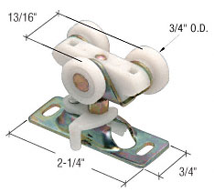 3/4&quot; Nylon Wardrobe Door Roller Assembly - Package | N6847 | N6847