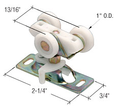C.R. Laurence Wardrobe Door Roller Assembly, 1&quot; Diameter, Nylon - Package | N6848