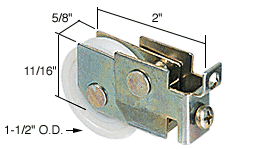 C.R. Laurence 1-1/2&quot; Nylon B.B. Sliding Mirror Door Roller 5/8&quot; Wide Housing for Charmac, King Mirror, Crest Doors | N7068