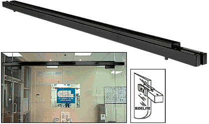 C.R. Laurence CRL Custom Double Black Anodized Narrow Floating Header with Surface Mounted Top Pivot | NFH4BLCD