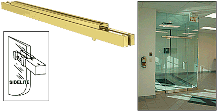 C.R. Laurence CRL Custom Single Polished Brass Narrow Floating Header with Surface Mounted Top Pivot | NFH4PBCS