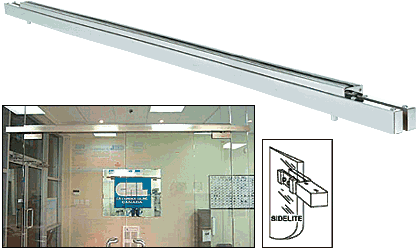C.R. Laurence CRL Custom Double Polished Stainless Narrow Floating Header with Surface Mounted Top Pivot | NFH4PSCD