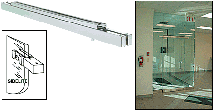 C.R. Laurence CRL Custom Single Polished Stainless Narrow Floating Header with Surface Mounted Top Pivot | NFH4PSCS