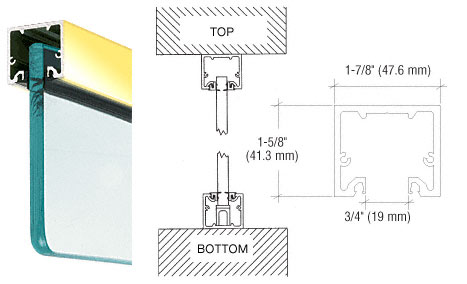 C.R. Laurence CRL Brite Gold Anodized Wide U-Channel With Top Load Roll-In Glazing Gasket for 3/8&quot; and 1/2&quot; Glass - Custom Length | NH2BGACL