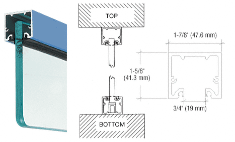 C.R. Laurence CRL Custom Paint Custom Length Wide &quot;U&quot; Channel and Narrow Header for 3/8&quot; and 1/2&quot; Glass | NH2PTCL