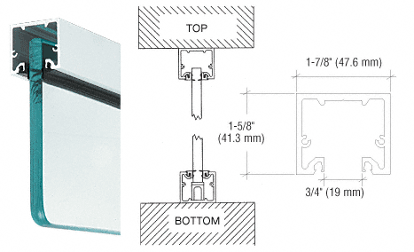 C.R. Laurence CRL Satin Anodized Wide U-Channel With Top Load Roll-In Glazing Gasket for 3/8&quot; and 1/2&quot; Glass - 10 Ft Long | NH2SASL