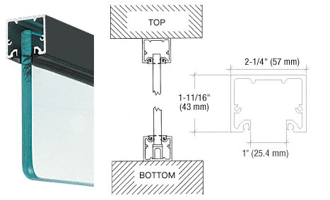 C.R. Laurence CRL Black Wide U-Channel With Top Load Roll-In Glazing Gasket for 3/4&quot; Glass - Custom Length | NH3BLCL