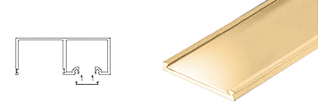 C.R. Laurence CRL Polished Brass Header Snap-In Filler - 10 Ft Long | NHF12PB