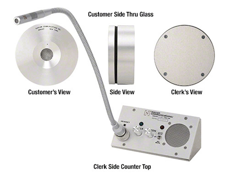 C.R. Laurence CRL Satin Anodized 115V AC Combination Counter-Top/Thru-Glass Two-Way Electronic Communicator | TTU7X